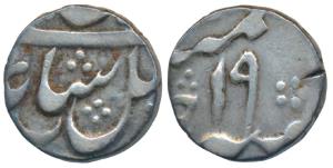 Murshidabad Mint struck at Calcutta, Silver ¼ Rupee, 2.87g, in the name of Shah Alam II, R