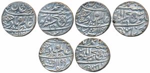 Muhammadabad Banaras Mint, Silver Rupee (3), in the name of Shah Alam II, fish, sun-burst 