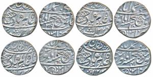 Muhammadabad Banaras Mint, Silver Rupee (4), in the name of Shah Alam II, fish, sun-burst 