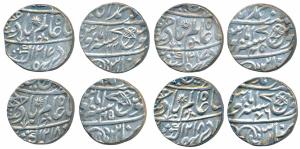 Muhammadabad Banaras Mint, Silver Rupee (4), in the name of Shah Alam II, fish, sun-burst 