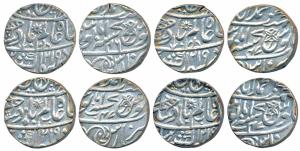 Muhammadabad Banaras Mint, Silver Rupee (4), in the name of Shah Alam II, fish, sun-burst 