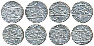 Muhammadabad Banaras Mint, Silver Rupee (4), in the name of Shah Alam II, fish, sun-burst 