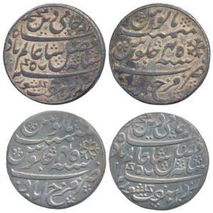 Farrukhabad Mint, Silver Rupee (2), in the name of Shah Alam II, RY 45, oblique milling & 