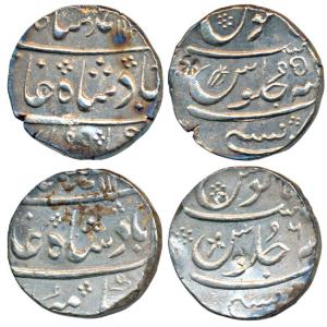 Mumbai Mint, Silver Rupee, 11.57g & 11.56g,, in the name of Muhammad Shah, AH 113X/5 & RY 