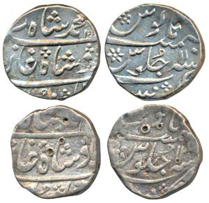 Mumbai Mint, Silver Rupee, 11.62 & 11.44g, in the name of Muhammad Shah, AH 11XX/11 (Prid 