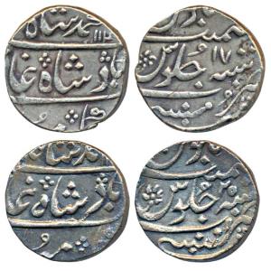 Mumbai Mint, Silver Rupee, 11.52g & 11.44g, in the name of Muhammad Shah, AH 114X/17 & AH 
