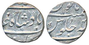 Mumbai (mint name off flan) Mint, Silver ½ Rupee, 5.76g, in the name of Muhammad Shah, RY 