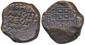 Bombay Copper Pice or Copperoon, 14.25g, obv. shield of arms of the East India Company wit