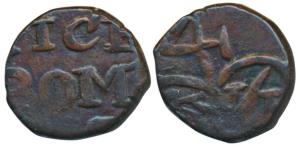 Copper Pice, 5.34g, obv. EIC bale mark, rev. legend PICE BOMB (1773) in three lines (Prid 