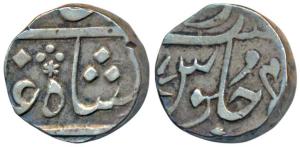 Surat Mint, Silver ½ Rupee, 5.75g, in the name of Shah Alam II, RY 4X, Privy mark 6, issue