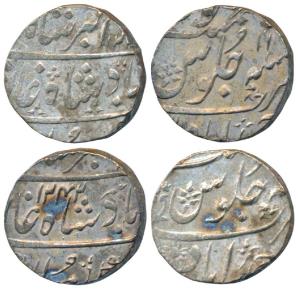 Ahmedabad Mint, Silver Rupee (2), 11.78g & 11.76g, in the name of Muhammad Akbar II, AH 12