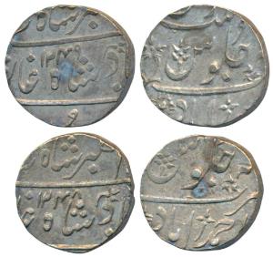 Ahmedabad Mint, Silver Rupee (2), each 11.76g, in the name of Muhamad Akbar II, AH 1248 & 