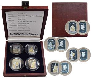 Cook-Island, Elizabeth II, Silver with Gold cameo and studded Swarovski Crystals 5 Dollars