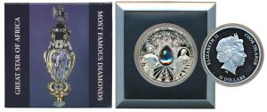 Cook-Island, Elizabeth II, Silver 10 Dollars, 62.2g, 2015, Most Famous Diamonds series, re