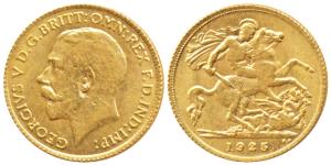 South Africa, George V, Gold ½ Sovereign, 4g, 1925, ‘SA’ mint mark (KM 20). About Extremel