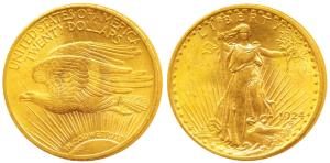 United States of America, Saint-Gaudens double eagle Gold $ 20, 33.4g, Liberty standing on