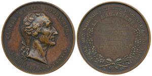 Claude Martin, Copper Medal, 65.03g, 43 mm, Type I, obv. bust to right, with continuous le