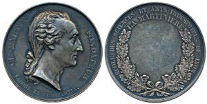 Claude Martin, Silver Medal, 64.11g, Type II, obv. bust to right, with divided legend in L