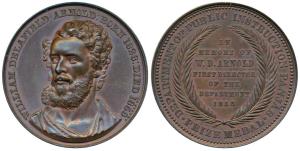Department of Public Instruction, Punjab Prize, Copper Medal, obv. William Delafield Arnol
