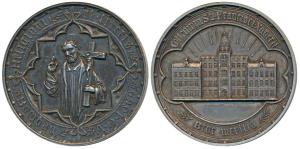 St. Francis Xavier, Silver Medal, 100g, obv. figure of the Saint holding a cross in one ha