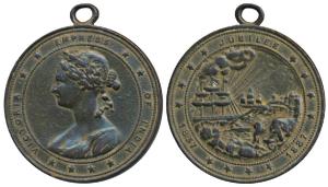 Golden Jubilee of Empress Victoria, Copper Medal, obv. a different looking bust of Victori