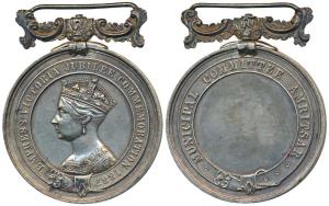 Queen Victoria, Golden Jubilee, Silver Medal, 71.27g, obv. Victoria Gothic bust, facing le