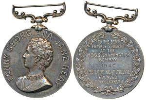 University of Bombay, Silver Medal, Lady Reay Medal, rev. To the best Female Student, at t