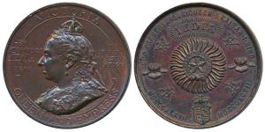 Victoria’s Diamond Jubilee, Bronze, 1897, obv. crowned and laureate, mature bust of the qu