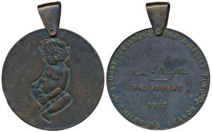 Bombay Presidency, War & Relief Fund Children’s Branch, Copper, 1917, rev. President Lady 