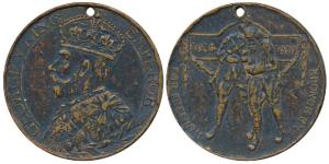 Freedom & Honour, Peace Medal, Copper Medal, obv. crowned bust of George V, rev. Indian an