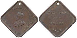Victory and Peace Medal, Bronze, obv. Bombay inscribed above the king’s portrait, rev. Vic