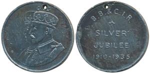 Bombay, Baroda & Central India Railway, Silver Jubilee Medal, Lead, obv. conjoined busts o