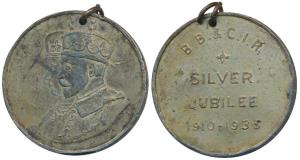 Bombay, Baroda & Central India Railway, Silver Jubilee Medal, Gold Gilt Lead, obv. conjoin
