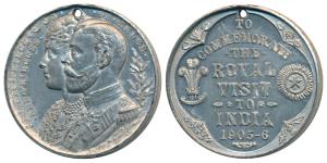 Prince and Princess of Wales Medal, Pewter, obv. conjoined busts of George V and Mary, rev