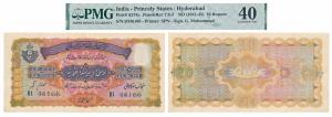 Hyderabad, Rupees 10, signed Ghulam Muhammad, (J&R 7.9.3). Graded by PMG 40 Extremely Fine