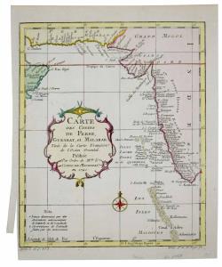 Map - Bombay Presidency Cartes Des Costes De Perse, Guarat, et Malabar, 1740 A small sized