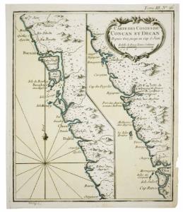 Map - Bombay Presidency Carte des Costes de Concan, et Decan Depuis Goa jusqu' au Cap S. J