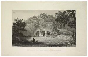Monumental Architecture - Bombay Presidency Entrance to the Cave of Elephanta From Views i