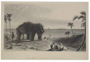 Monumental Architecture - Bombay Presidency on the Island of Elephanta, A view that shows 