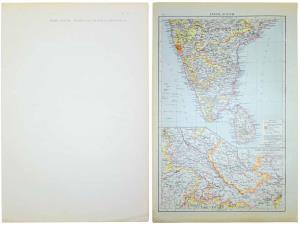 Map - India North & South India maps (x2) two large maps of India (North & South) publishe