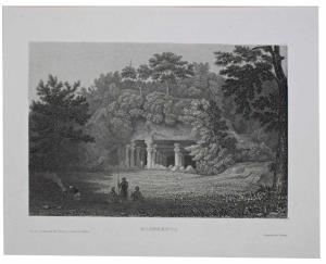 Monumental Architecture - Bombay Presidency, View of Elephanta Caves Engraved by Eigenthum