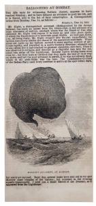 News Article - Bombay, ILN Ballooning Accident in Bombay, A newspaper clip of an attempted