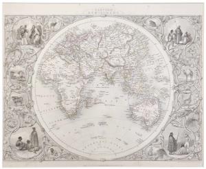 EASTERN HEMISPHERE by JOHN TALLIS (1817 - 1876)John Tallis, Eastern Hemisphere, London, I 