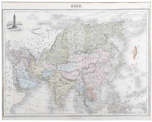 Map of Asia, entitled Asie: A beautiful hand coloured steel engraving map of Asie (Asia) b