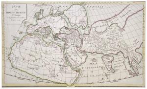 Carte du monde primitif à l'époque de la fondation des premiers empires connus Map of the 