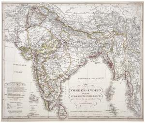 Vorder lndien oder das Indo Britische Reich, Dimensions: approx. 40cm : 34cm.The map comes