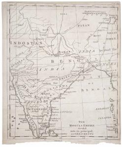 The Moguls Empire divided into its principal Government “, Anon. This copper engraved map 