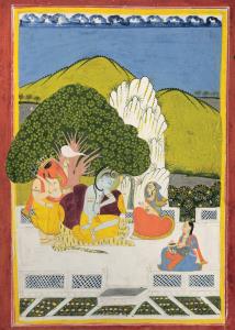 The inscription on the Verso reads: Maadevji Paarbatiji Gajanandji Ri sibi Chhey ‘this is 