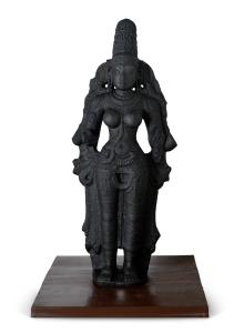 The goddess Parvati, consort of Shiva, is here shown in her four-armed form, as she is gen