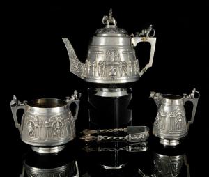 Indian silver produced by P. Orr and Sons depicting deities and religious processions is i